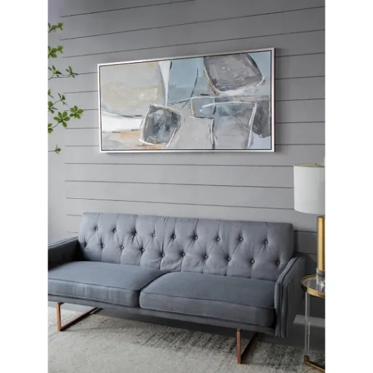 Kirkland's Home Gray And Brown Abstract Stones Framed Wall Art- Framed Art