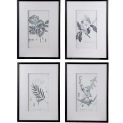 Kirkland's Home Gray And Cream Foliage 4-Pc. Framed Wall Art Set- Framed Art