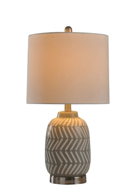 Kirkland's Home Gray And Etched Table Lamp- Table Lamps