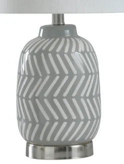 Kirkland's Home Gray And Etched Table Lamp- Table Lamps