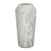 Kirkland's Home Gray And Gold Faux Marble Geometric Vase- Vases