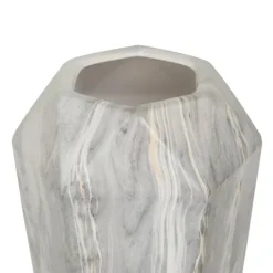 Kirkland's Home Gray And Gold Faux Marble Geometric Vase- Vases