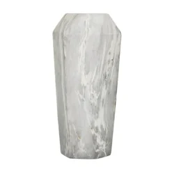 Kirkland's Home Gray And Gold Faux Marble Geometric Vase- Vases