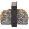 Kirkland's Home Gray And Gold Marble Geode Bookends, Set Of 2- Decorative Accents
