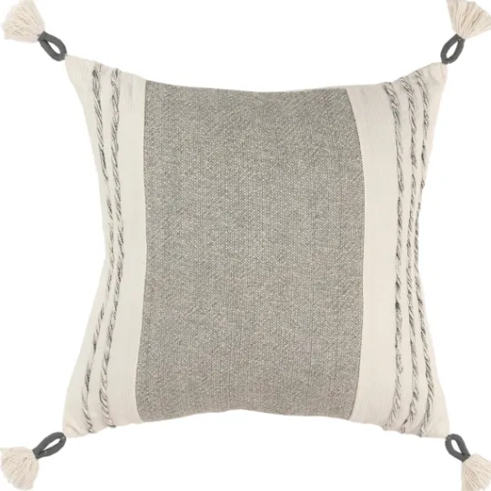 Kirkland's Home Gray And Ivory Color Block Pillow- Pillows