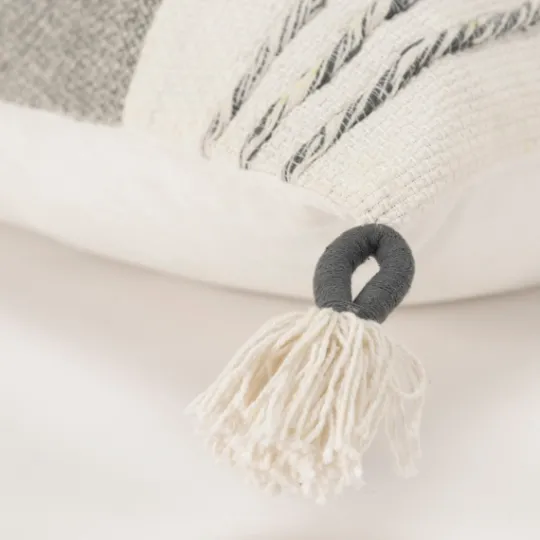 Kirkland's Home Gray And Ivory Color Block Pillow- Pillows