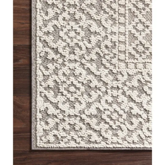 Kirkland's Home Gray And Ivory Lace Border Outdoor Area Rug, 6X9- Outdoor Rugs
