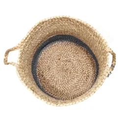 Kirkland's Home Gray And Tan Woven Jute Basket With Tassel, 19 In.- Baskets & Boxes