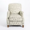 Kirkland's Home Gray And White Damask Upholstered Recliner- Accent Chairs