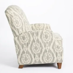 Kirkland's Home Gray And White Damask Upholstered Recliner- Accent Chairs