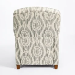 Kirkland's Home Gray And White Damask Upholstered Recliner- Accent Chairs