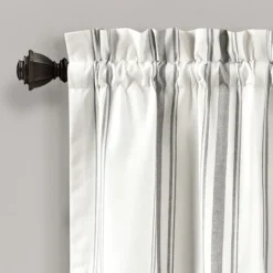 Kirkland's Home Gray And White Farmhouse Stripe Valance- Curtains & Drapes