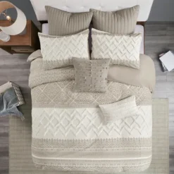 Kirkland's Home Gray And White 3-Pc. California King Duvet Set- Duvets