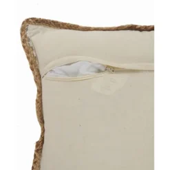 Kirkland's Home Gray And White Stripped Jute Border Accent Pillow- Pillows