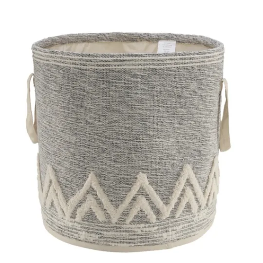 Kirkland's Home Gray And White Tuft Peaks Storage Basket- Baskets & Boxes