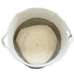 Kirkland's Home Gray And White Woven Basket With Tassel, 17 In.- Baskets & Boxes