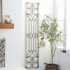 Kirkland's Home Gray Angelic Scrollwork Panel Wall Plaque- Wall Plaques