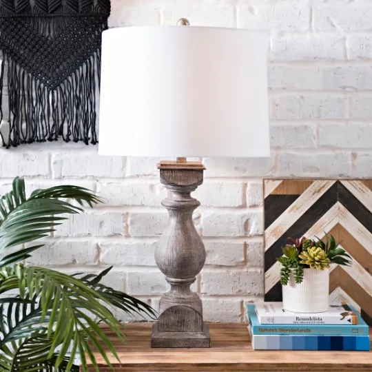 Kirkland's Home Gray Balustrade Table Lamp- Table Lamps