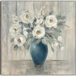 Kirkland's Home Gray Barn Floral Framed Canvas Art Print- Canvas Art