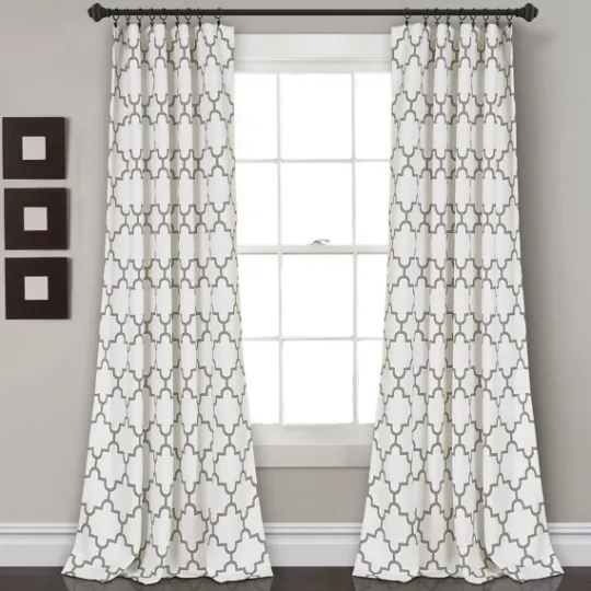 Kirkland's Home Gray Bella Curtain Panel Set, 84 In.- Curtains & Drapes