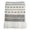 Kirkland's Home Gray Blue Multi Stripe Throw Blanket- Blankets & Throws