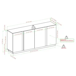 Kirkland's Home Gray Brown Modern 2-Door Sideboard- Cabinets & Sideboards