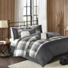 Kirkland's Home Gray Buffalo Check King 7-Pc. Comforter Set- Comforters