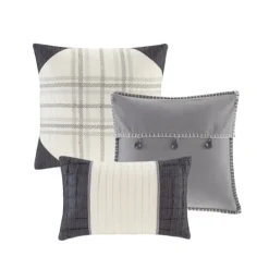 Kirkland's Home Gray Buffalo Check King 7-Pc. Comforter Set- Comforters