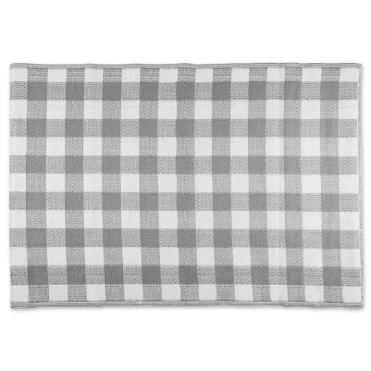 Kirkland's Home Gray Buffalo Check Outdoor Area Rug, 4X6- Outdoor Rugs