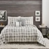 Kirkland's Home Gray Buffalo Check 5-Pc. King Comforter Set- Comforters