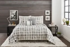 Kirkland's Home Gray Buffalo Check 5-Pc. King Comforter Set- Comforters
