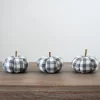 Kirkland's Home Gray Buffalo Check Pumpkins, Set Of 3- Statues & Figurines