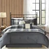 Kirkland's Home Gray Buffalo Herringbone Queen 7-Pc. Comforter Set- Comforters