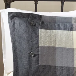 Kirkland's Home Gray Buffalo Herringbone Queen 7-Pc. Comforter Set- Comforters
