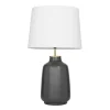 Kirkland's Home Gray Ceramic Base Gold Accent Table Lamp- Table Lamps