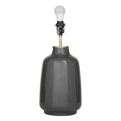 Kirkland's Home Gray Ceramic Base Gold Accent Table Lamp- Table Lamps