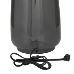 Kirkland's Home Gray Ceramic Base Gold Accent Table Lamp- Table Lamps
