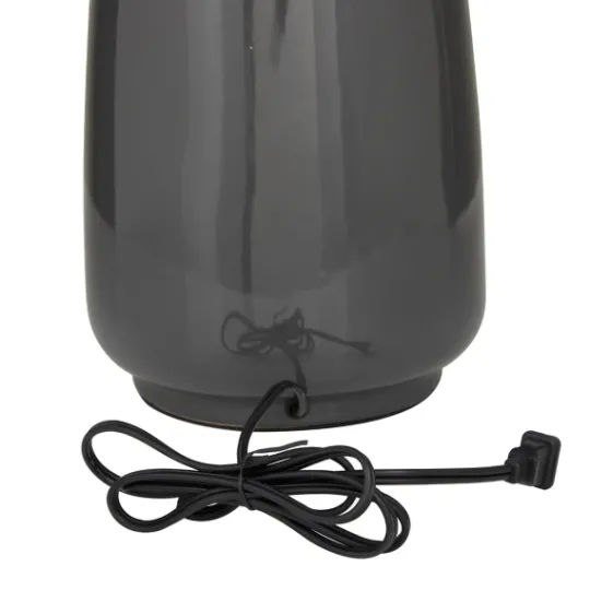 Kirkland's Home Gray Ceramic Base Gold Accent Table Lamp- Table Lamps