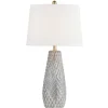 Kirkland's Home Gray Ceramic 3D Pattern Table Lamp- Table Lamps