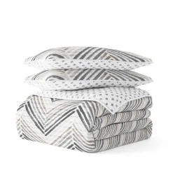 Kirkland's Home Gray Chevron Reversible 3-Pc. King Quilt Set- Quilts