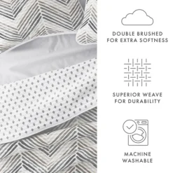 Kirkland's Home Gray Chevron Reversible 3-Pc. King Quilt Set- Quilts