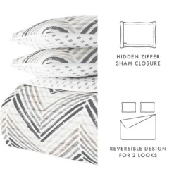 Kirkland's Home Gray Chevron Reversible 2-Pc. Twin Quilt Set- Quilts
