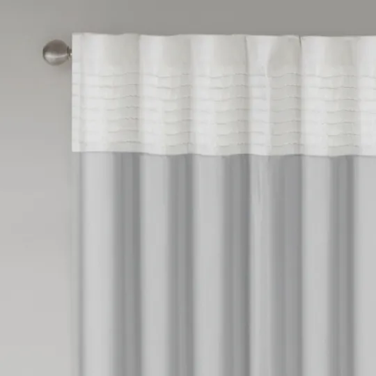 Kirkland's Home Gray Color Block Striped Curtain Panel, 84 In.- Curtains & Drapes