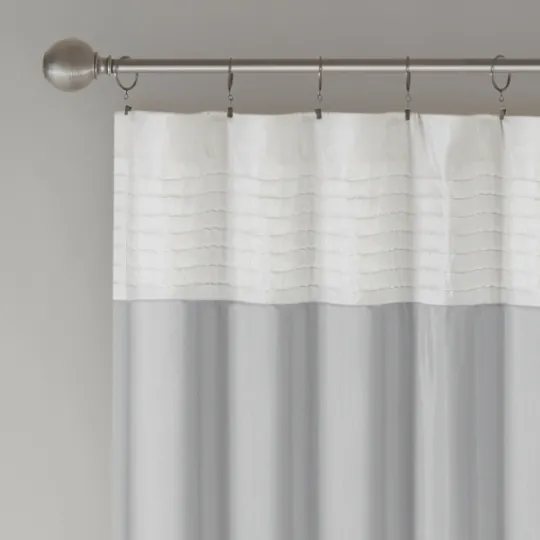 Kirkland's Home Gray Color Block Striped Curtain Panel, 84 In.- Curtains & Drapes