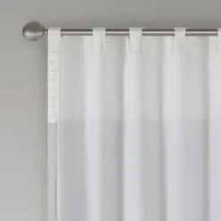 Kirkland's Home Gray Color Block Striped Curtain Panel, 84 In.- Curtains & Drapes