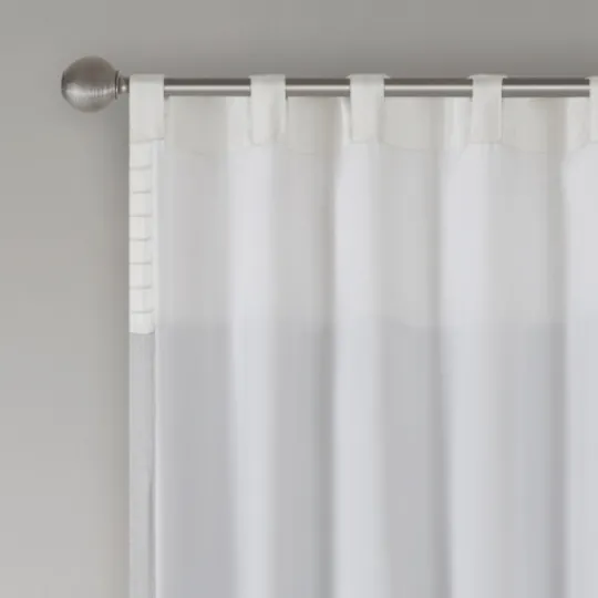 Kirkland's Home Gray Color Block Striped Curtain Panel, 84 In.- Curtains & Drapes