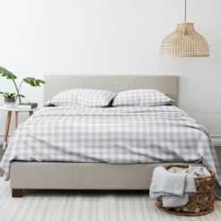 Kirkland's Home Gray Country Plaid 4-Pc. California King Sheet Set- Bed Sheets