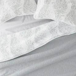 Kirkland's Home Gray Damask Reversible 3-Pc. King Quilt Set- Quilts