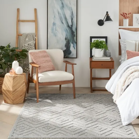 Kirkland's Home Gray Diamond Indoor/Outdoor Area Rug, 5X7- Outdoor Rugs