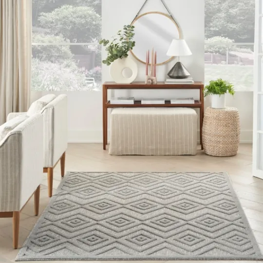 Kirkland's Home Gray Diamond Indoor/Outdoor Area Rug, 5X7- Outdoor Rugs